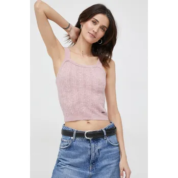 Oblečení a móda Top s příměsí vlny Pepe Jeans Tiana PL701946.308 růžová 30X, vel. L