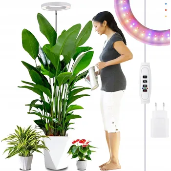 Osvětlení pro růst rostliny LED PANELOVÁ LAMPA PRO RŮST ROSTLIN PLNÉ SPEKTRUM ČASOVAČ 10W LED 30-158cm