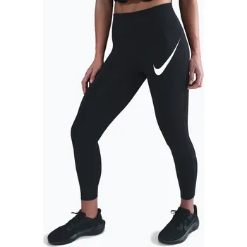 Dámské legíny Dámské běžecké legíny Nike Tempo Swoosh Run High-Waisted 7/8 black/white