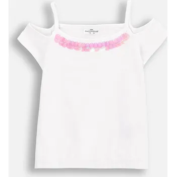 Dívčí tričko bílé s krátkým rukávem, velikost 116 Coccodrillo WC5
