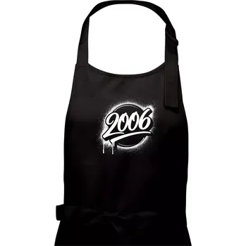 Kuchyňská zástěra Narozeninovy ročník graffiti 2006 - Pánská zástěra na vaření - Univerzální velikost ( Černá )