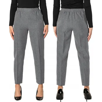 Dámské kalhoty Megitarnow elegantní dámské kalhoty cigaretového střihu dlouhé šedé velikost 23