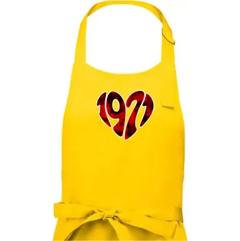 Kuchyňská zástěra 1971 v srdci - Dámská zástěra na vaření - Univerzální velikost ( Žlutá )