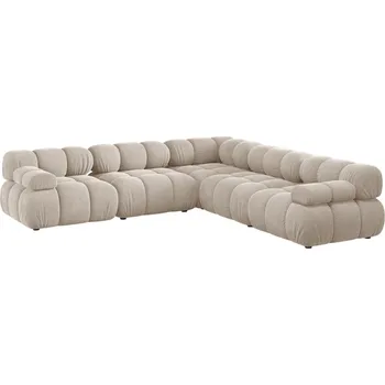 Pohovka Micadoni Béžová sametová rohová pohovka Bellis 282 cm