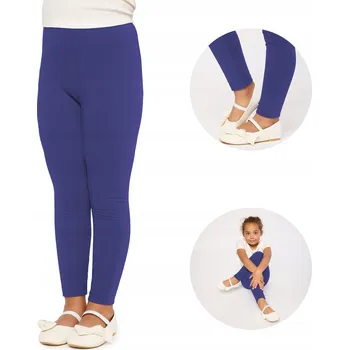 Dívčí legíny Dívčí dlouhé legíny z bavlna MS10-225 Kobaltová barva 116