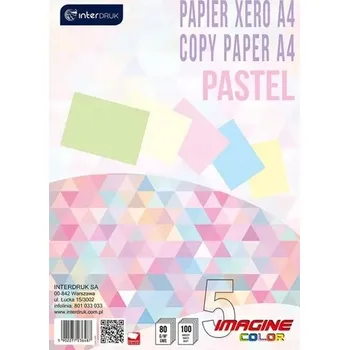 Papír pro tiskárny Kancelářský papír pastelový Interdruk A4 80 g 100 listů mix