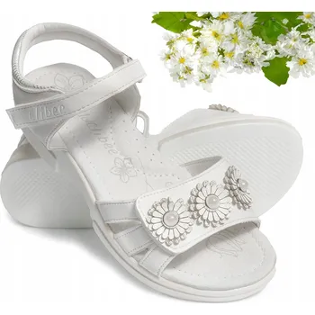 Dámské sandále Bílé elegantní sandály, lehké, profilovaná kožená stélka Clibee 34