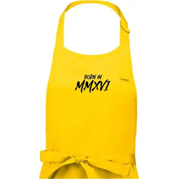 Kuchyňská zástěra Born in - Římské číslo 2016 - Pánská zástěra na vaření - Univerzální velikost ( Žlutá )