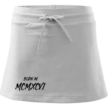 Dámská sukně Born in - Římské číslo 1986 - Sportovní sukně - two in one - M ( Bílá )