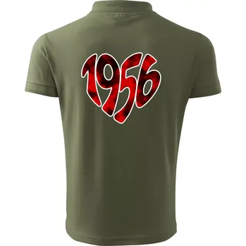Pánská košile 1956 v srdci - Polokošile pánská Pique Polo 203 - 5XL ( Khaki )