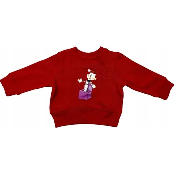 Chlapecká mikina Dětská mikina bez kapuce vánoční Rudolf Červený Nos vel. 3-6m Červená