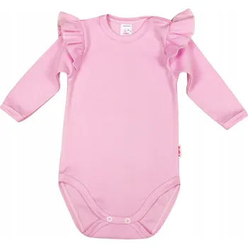 Body Body s dlouhým rukávem a volánkem RŮŽOVÉ LESNÍ OVOCE vel. 98 KLEKLE