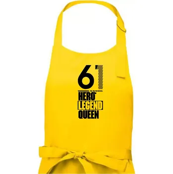 Kuchyňská zástěra Hero, Legend, Queen 1961 - Dámská zástěra na vaření - Univerzální velikost ( Žlutá )