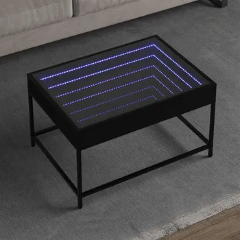 Konferenční stolek vidaXL Konferenční stolek s Infinity LED černý 70 x 50 x 41 cm