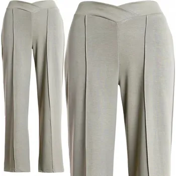 Dámské kalhoty Moraj elegantní dámské kalhoty rovné dlouhé zelené velikost XXL