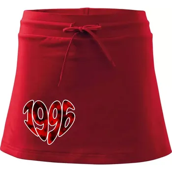 Dámská sukně 1996 v srdci - Sportovní sukně - two in one - XS ( Červená )