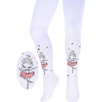 Dívčí oblečení Milusie dětské bílé polyamidové punčocháče velikost 104