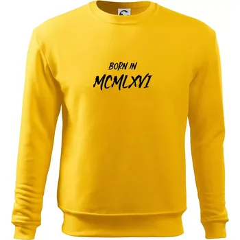 Pánská mikina Born in - Římské číslo 1966 - Mikina Essential pánská - 2XL ( Žlutá )