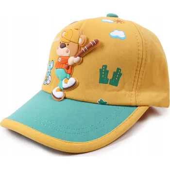 Kšiltovka Kšiltovka bejsbolka pro chlapce s medvídkem baseballová žlutá 50-54 YOCLUB