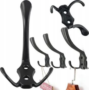 Věšák VĚŠÁK NA ZEĎ TROJITÝ DRŽÁK NA OBLEČENÍ NA STĚNU DVEŘE SILNÝ HÁČEK