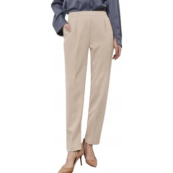 Dámské kalhoty Dámské elegantní béžové kalhoty do obleku střihu slim fit, velikost XXS