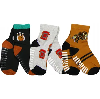 Pánské ponožky 17-19 Ponožky 3x PROTISKLUZOVÉ teplé polofroté ponožky YO ABS