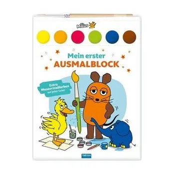 První čtění TRÖTSCH - Die Maus | Mein erster Ausmalblock | Malblock mit Wasserfarben (Ab 3 Jahren) - Trötsch Verlag
