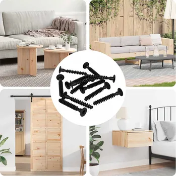 Šroub vidaXL Šroub s kaplicí 5143 pcs Černá Železo