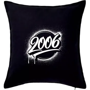 Polštář Narozeninovy ročník graffiti 2006 - Polštář 50x50 - 50x50 - Pouze potah ( Černá )