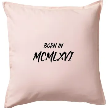 Polštář Born in - Římské číslo 1966 - Polštář 50x50 - 50x50 - Pouze potah ( Světle růžová )