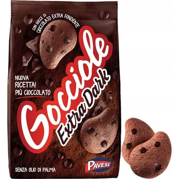 Pavesi Gocciole Extra Dark Italské kakaové sušenky s hořkou čokoládou 400g