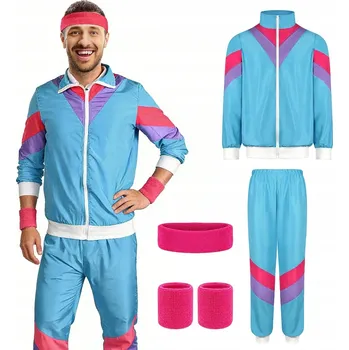 Karnevalový kostým DISCO KOSTÝM PŘEVLEK RAP HIP HOP RETRO 80. a 90. LÉTA TEPLÁKOVKA TEPLÁKOVKA ZESTAVA