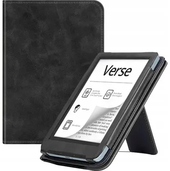 Pouzdro Strado černé kožené pro PocketBook Verse/Verse Pro s úchytem