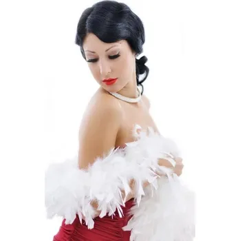 Karnevalový doplněk Bílé Boa z Peří Party Retro Doplněk ke Kostýmu 180 cm