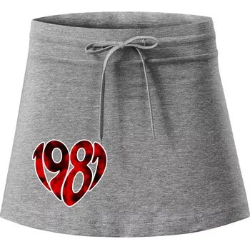 Dámská sukně 1981 v srdci - Sportovní sukně - two in one - L ( Tmavě šedý melír )