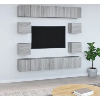 Obývací pokoj vidaXL 10dílný set TV skříněk kompozitní dřevo [3120216] Barva: šedá sonoma
