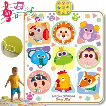 Hračka pro nejmenší HUDBENÍ PODLOŽKA NA TANCOVÁNÍ PRO DĚTI INTERAKTIVNÍ S LED OSVĚTLENÍM 5 REŽIMŮ HRY