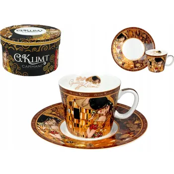 Šálek na espresso Gustav Klimt Polibek 100 ml porcelán CARMANI