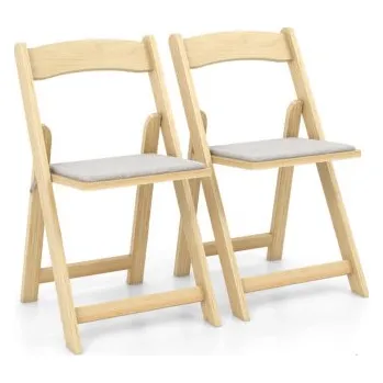 Jídelní židle Sada 2 skládacích jídelních židlí JV11740NA-2, přírodní - B COSTWAY
