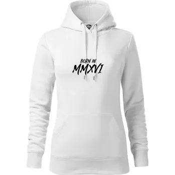 Dámská mikina Born in - Římské číslo 2016 - Mikina dámská Cape s kapucí - XL ( Bílá )