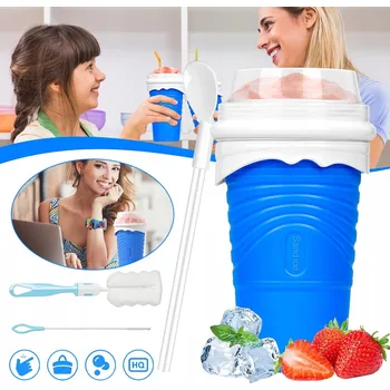 Obraz VÝROBNÍK LEDOVÉ TŘÍŠTĚ, SILIKONOVÝ KELÍMEK NA LEDOVOU TŘÍŠŤ SE BRČKEM A LŽIČKOU 2 V 1, 500ML