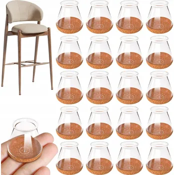 Podložka pod nábytek SILIKONOVÉ NÁVLEKY NA NOHY ŽIDLÍ S FILCEM, OCHRANNÉ, 20 KS