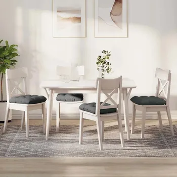 Polštář Polštáře na sedadla 4 pcs Tmavě šedá 45 x 45 x 12 cm textil