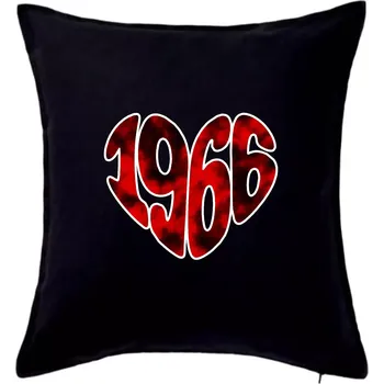 Polštář 1966 v srdci - Polštář 50x50 - 50x50 - Pouze potah ( Černá )