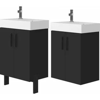 Koupelnový nábytek Lavedo Manhy Black 55 koupelnová skříňka s umyvadlem, MH-55B