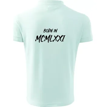 Pánská košile Born in - Římské číslo 1971 - Polokošile pánská Pique Polo 203 - 5XL ( Frost )