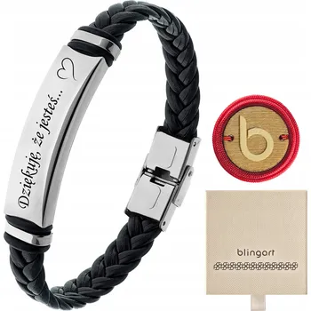 Náramek Pánský kožený náramek s gravírováním na ZACVAKNUTÍ ocel 316L