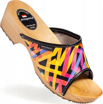 Dámská obuv PanSzew DÁMSKÉ KOŽENÉ DŘEVÁKY nazouváky BAREVNÉ 35-41