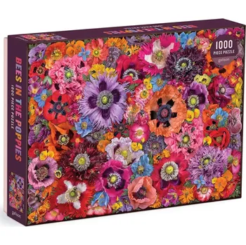 Puzzle Galison Puzzle Včely mezi květy máku 1000 dílků