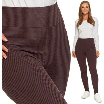 Dámské legíny Hnědé zateplené legíny Moraj klasického střihu s vysokým pasem, velikost S/M